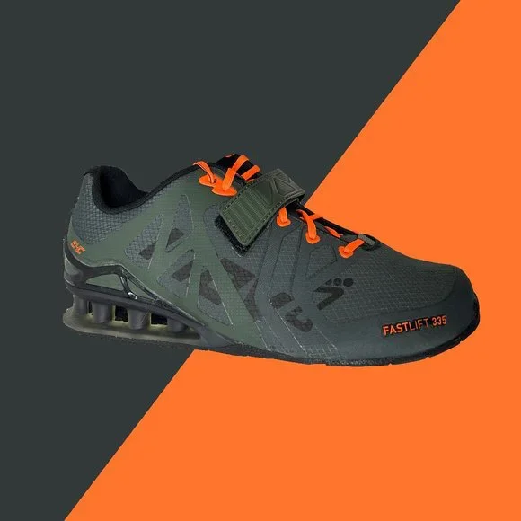 Inov-8 FASTLIFT 335 (Men): Elevate Performance in Thyme/Black/Orange size 10.5 Inov8 Fastlift 335 Review main image 2